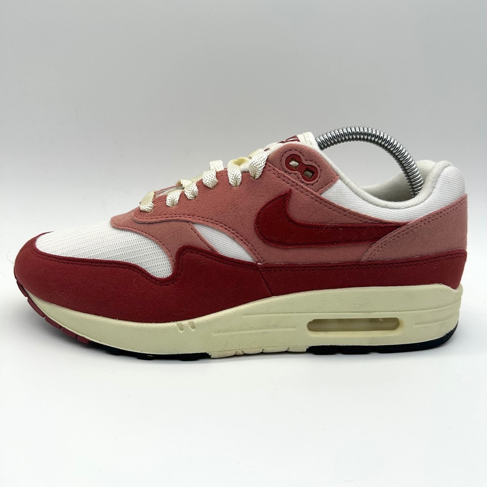 Nike Air Max 1 Shoes Womens 10 Pink Red Stardus Suede Mesh Retro Sneakers